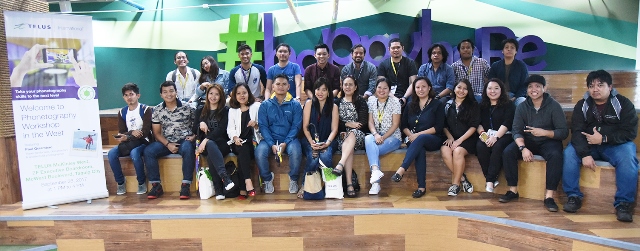 Lifestyle bloggers together with team members from TELUS International Philippines during the Phonetography in the West workshop in TELUS McKinley West 1