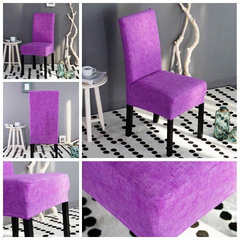 Universal multi-color texture stretch chair cover purple plain chair covers