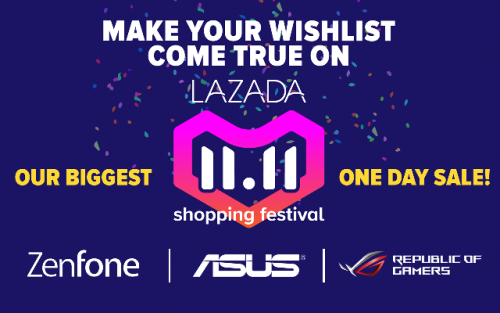 ASUS Joins Lazada 11.11 Shopping Festival on its Biggest One Day Sale!