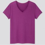 Uniqlo Women Color V-Neck Short Sleeve T-Shirt